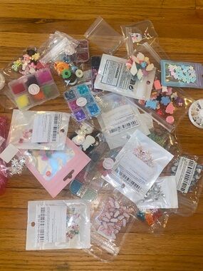 Assorted Cute Nail Art Charms and Sequins - Pastel Mix